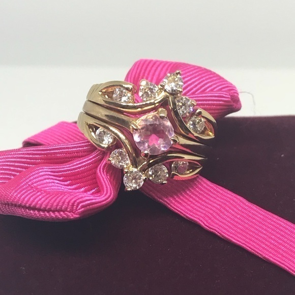 Swarovski crystal ring 14k gold plate - Picture 2 of 8